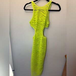 Bozzolo Neon Yellow Backless Dress